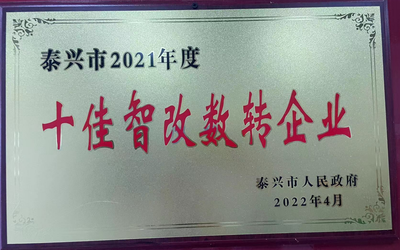 2021年度泰兴市十佳智改数装企业